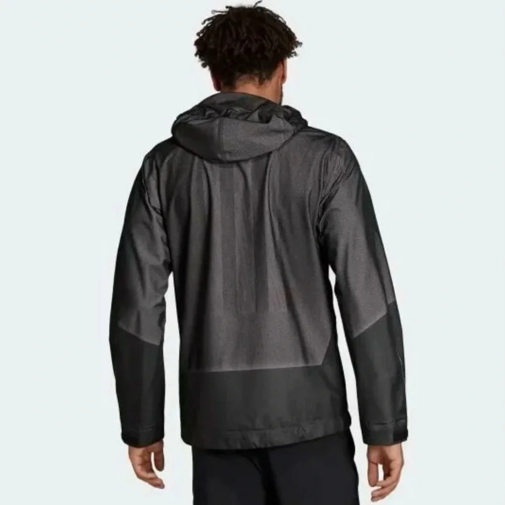 Adidas Terrex Primeknit Waterproof Jacket with Hood Black Gray M - Picture 2 of 7